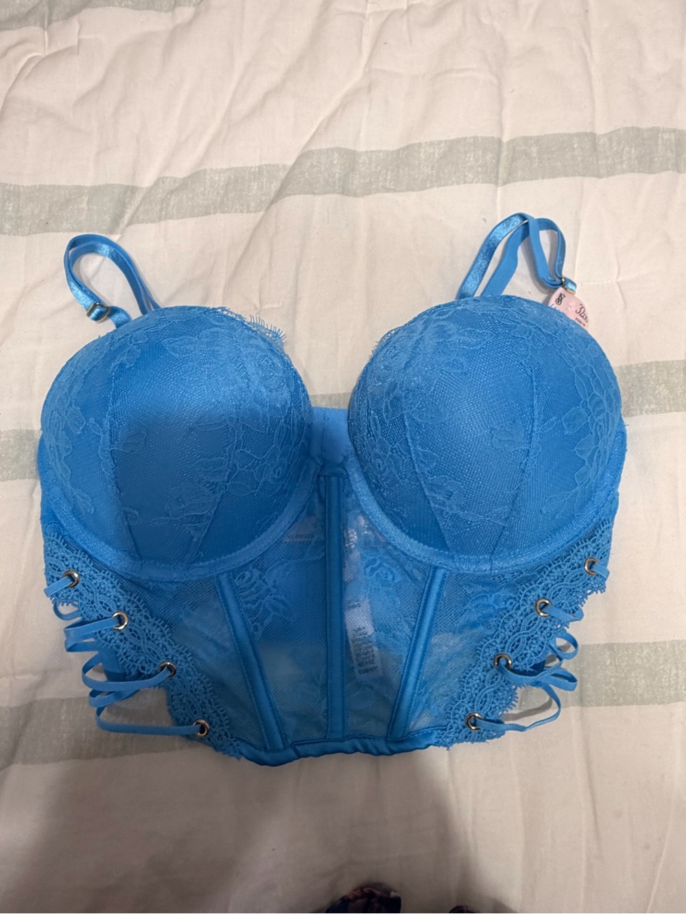 Victoria's Secret Bright Blue Lace Longline Bustier